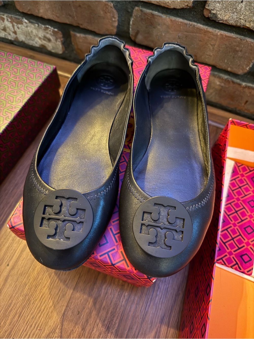 Tory Burch Navy Blue Ballet Flats